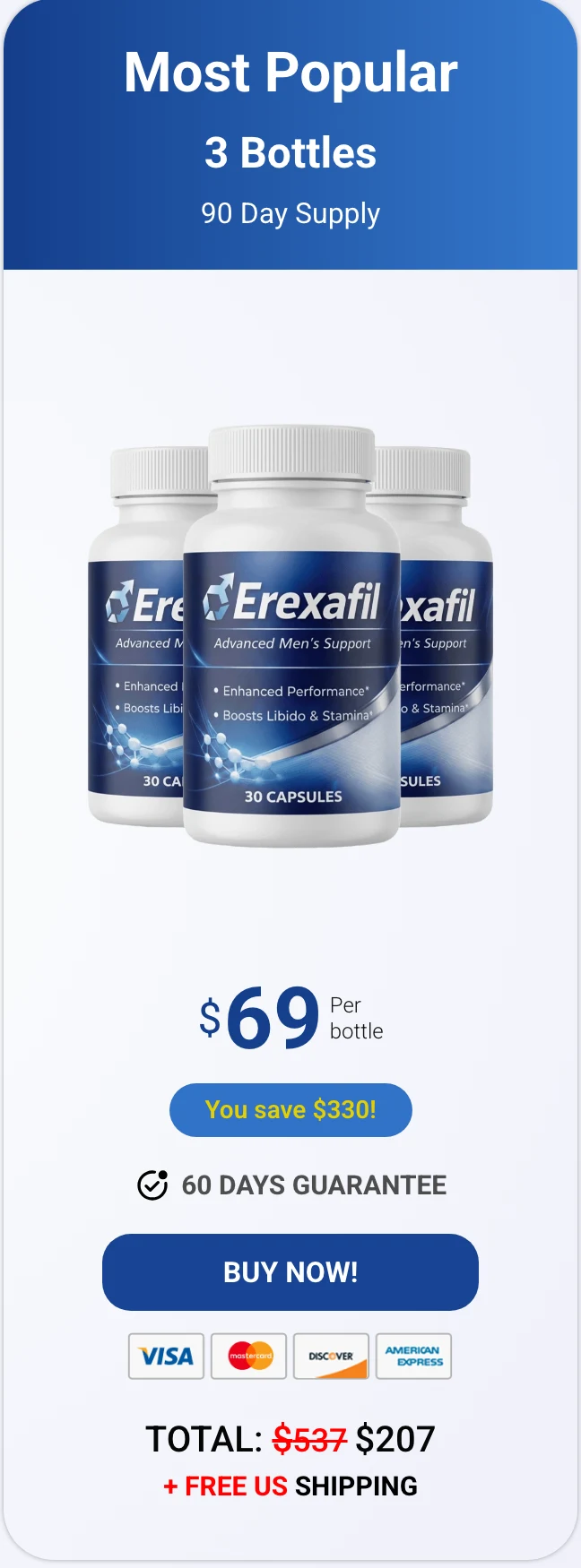 Erexafil 3 bottles